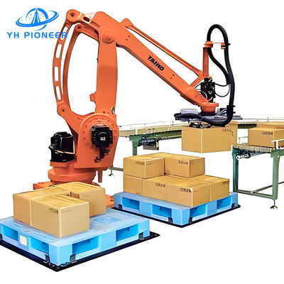Buon prezzo 120 kg carico singola scatola pallettizzatore macchina, telaio in acciaio pallettizzatore cassa automatico in linea