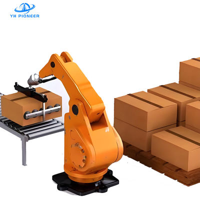 Buon prezzo Sistema di pallettizzazione robot ad alta precisione con una lunghezza del braccio di 3150 mm e una precisione di posizionamento ripetuta di ± 0,4 mm per una pallettizzazione efficiente in linea