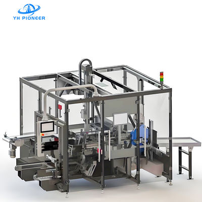 Buon prezzo Confezionatore di casse per bottiglie ad alta efficienza per vetro PET e bottiglie in alluminio con potenza di 6 kW e funzionamento a basso rumore in linea